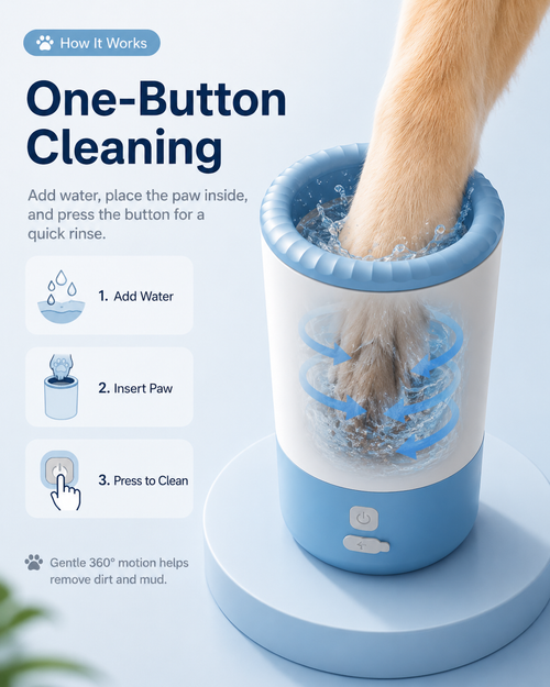 Rechargeable Electric Paw Cleaner for Dogs & Cats