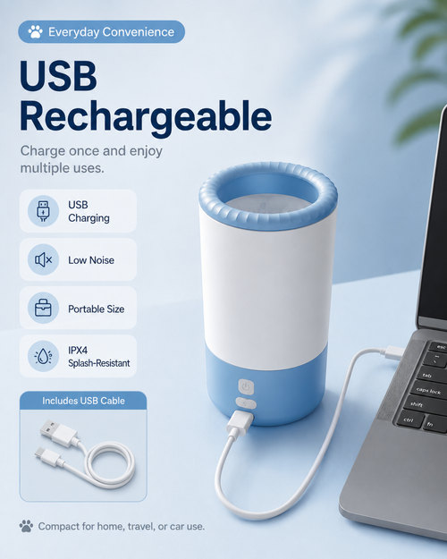 Rechargeable Electric Paw Cleaner for Dogs & Cats