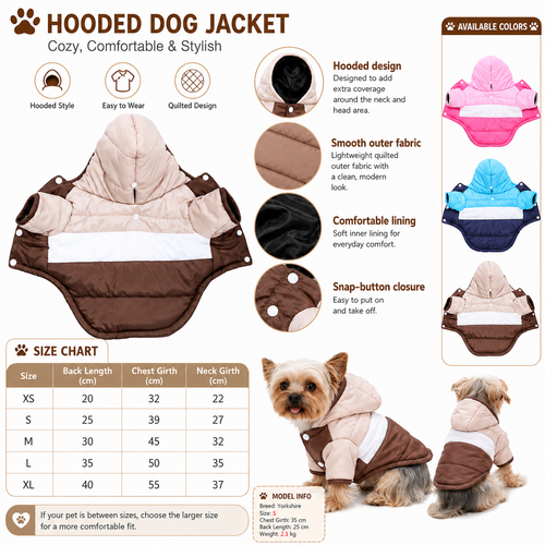 Cozy Waterproof Dog Hoodie Jacket