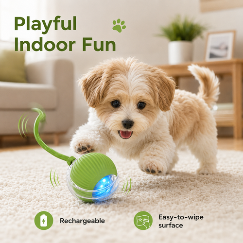 Rechargeable Interactive Cat Ball with Tail