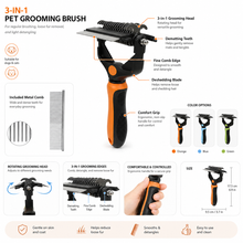 3-in-1 Pet Grooming & Deshedding Brush