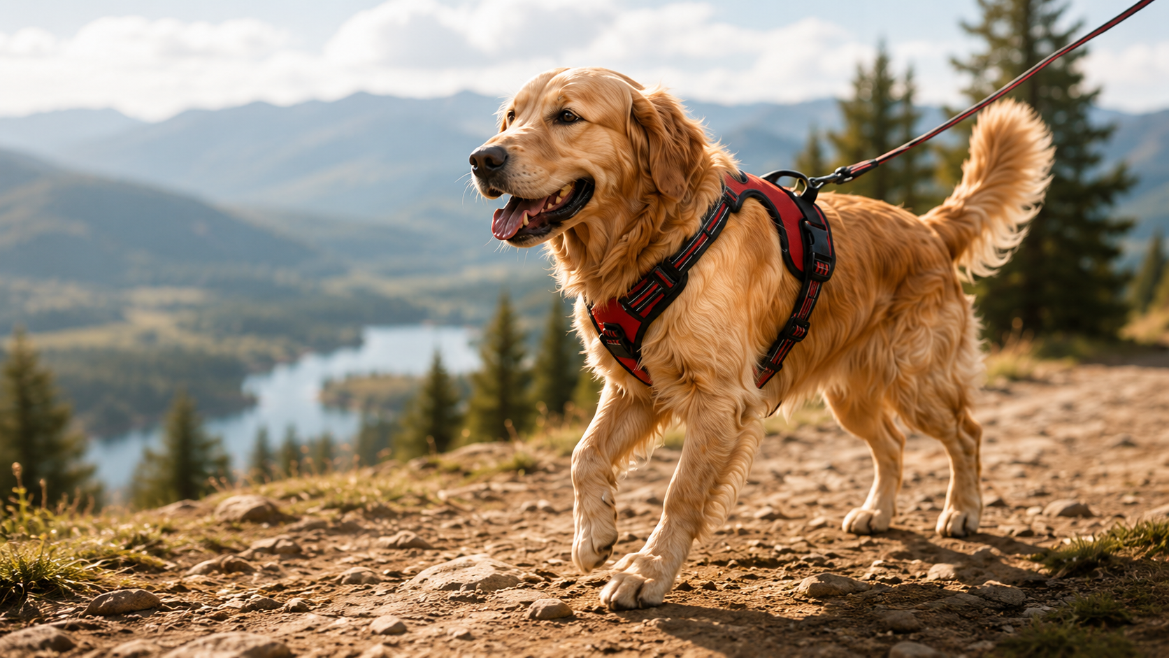 Dog after harness